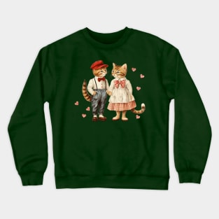 Whisker Kisses: Cats in Love Print Crewneck Sweatshirt